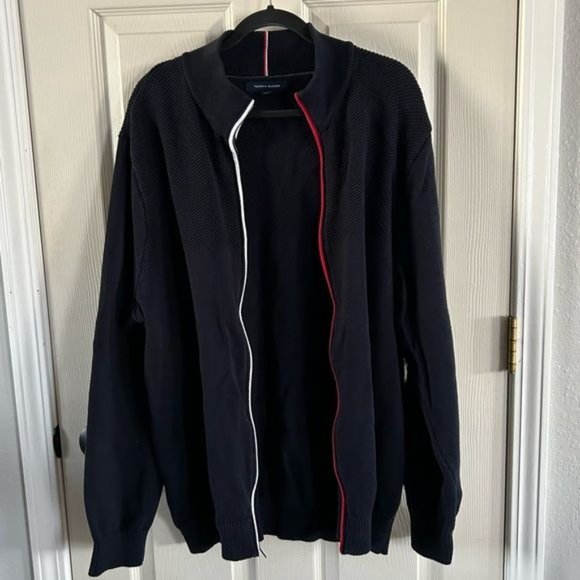 Tommy Hilfiger Men’s XXL Full Zip Navy Blue Jacket - Picture 15 of 15